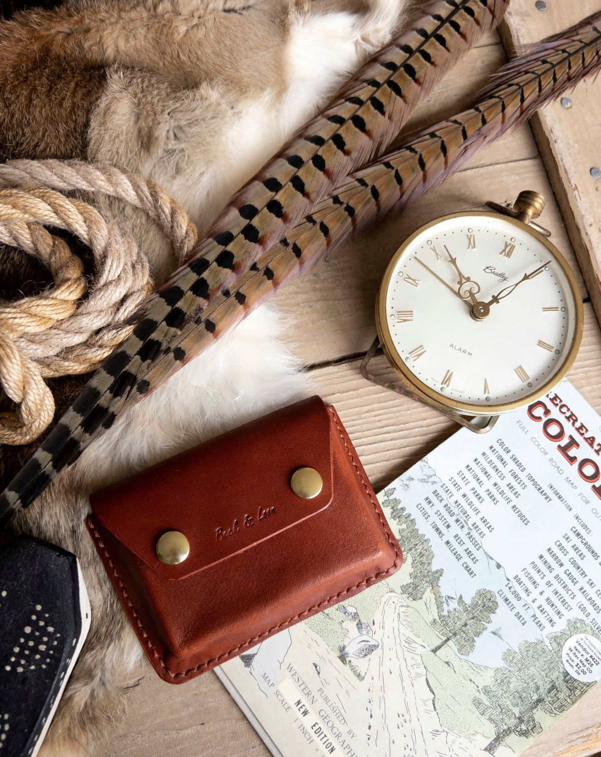 small handmade leather pouch
